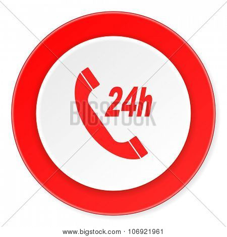 service red circle 3d modern design flat icon on white background 