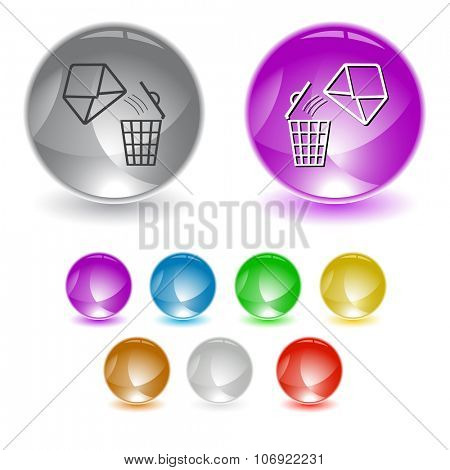 open mail with bin. Raster interface element.