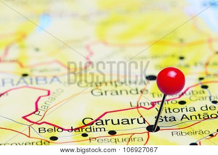 Caruaru pinned on a map of Brazil