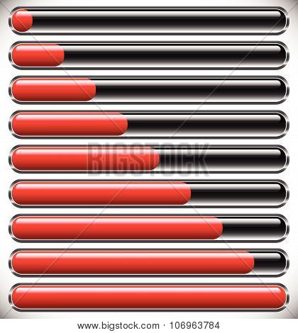 Horizontal Progress, Loading Bars. Steps, Phases, Progression.