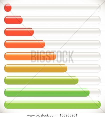 Horizontal Progress, Loading Bars. Steps, Phases, Progression.