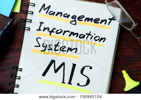 Notepad with Management information system MIS.
