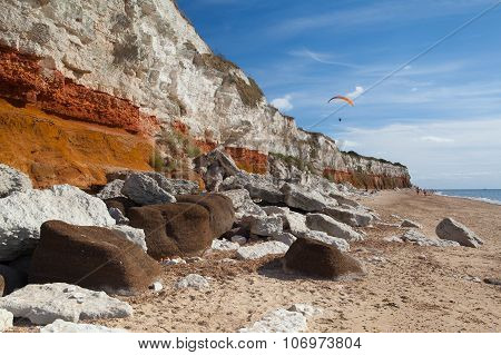Hunstanton Cliffs In Norfolk.great Britain.