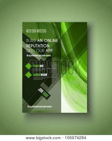 Brochure template, Flyer Design or Depliant Cover for business presentation and magazine covers.