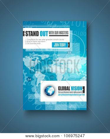 Brochure template, Flyer Design or Depliant Cover for business presentation and magazine covers.