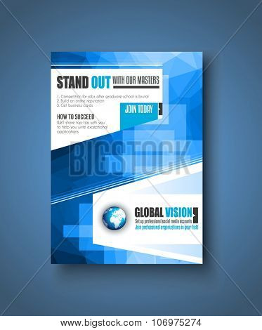 Brochure template, Flyer Design or Depliant Cover for business presentation and magazine covers.