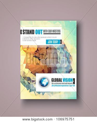 Brochure template, Flyer Design or Depliant Cover for business presentation and magazine covers.