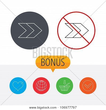 Right arrow icon. Forward sign.
