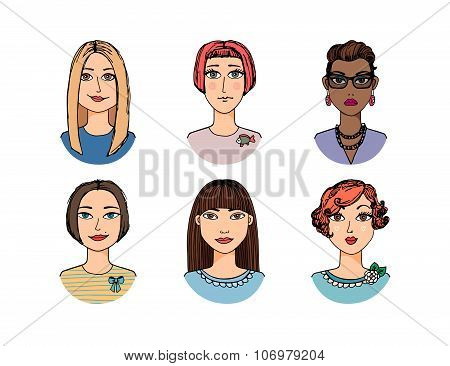 Colored collection of avatars