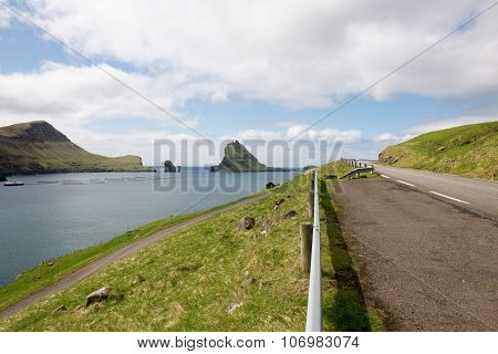 The Island Gasholmur On The Faroe Islands