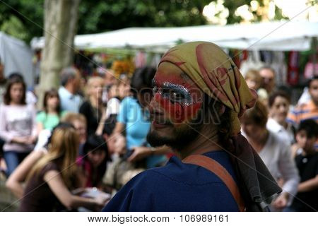 Entertainer on street during the World Music Festival Womad