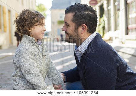 Young dad with her son