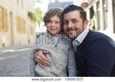 Young dad with her son