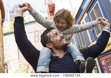 Young dad with her son