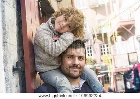 Young dad with her son