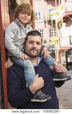 Young dad with her son