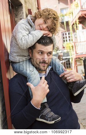 Young dad with her son