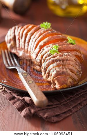 Baked hasselback potato