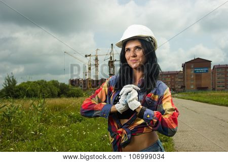 happy female construction engineer