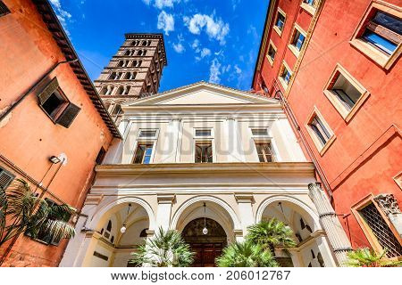 Rome Italy. Church San Silvestro in Capite built in 8th century dedicated to Pope Saint Sylvester.