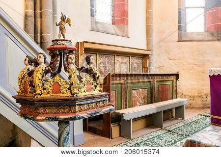 CARTA MONASTERY ROMANIA - 15 NOVEMBER 2014: Carta Monastery former Cistercian (Benedictine) religious architecture in Sibiu Transylvania.