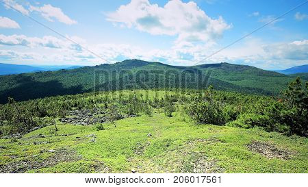 Middle Urals Russia Road to Seven Men Plato near Konzhak Mountain