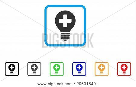Healh Care Bulb icon. Flat pictogram symbol in a rounded rectangle. Black, gray, green, blue, red, orange color additional versions of Healh Care Bulb vector. Designed for web and application UI.