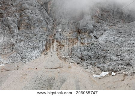Climbers on Triglav Peak, Slovenia, Europe