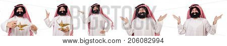 Bearded arab isolated on white background