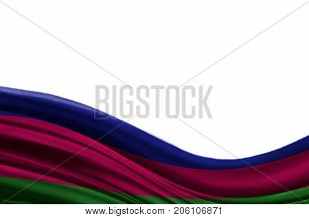 Grunge colorful flag with copyspace for your text or images,isolated on white background. Close up, fluttering downwind.