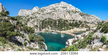 The Calanque de Morgiou one of the biggest calanques located between Marseille and Cassis France
