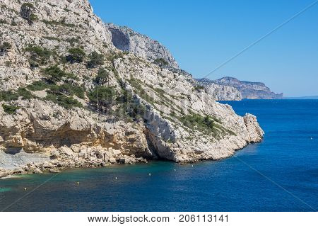 The Calanque de Morgiou one of the biggest calanques located between Marseille and Cassis France