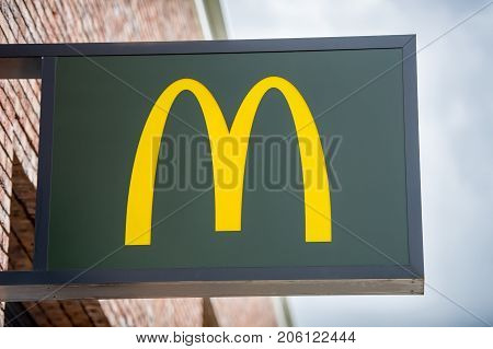 ROTTERDAM, THE NETHERLANDS - September 6, 2017: McDonald's restauraunt logo. McDonald's is the world's largest chain of hamburger fast food restaurants, serving around 69 million customers daily.