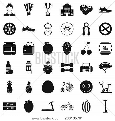 Strength icons set. Simple style of 36 strength vector icons for web isolated on white background