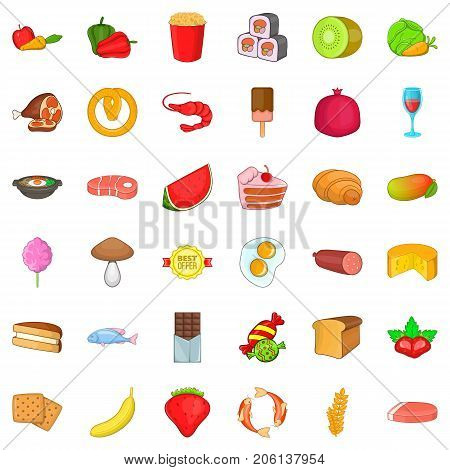 Offer icons set. Cartoon style of 36 offer vector icons for web isolated on white background