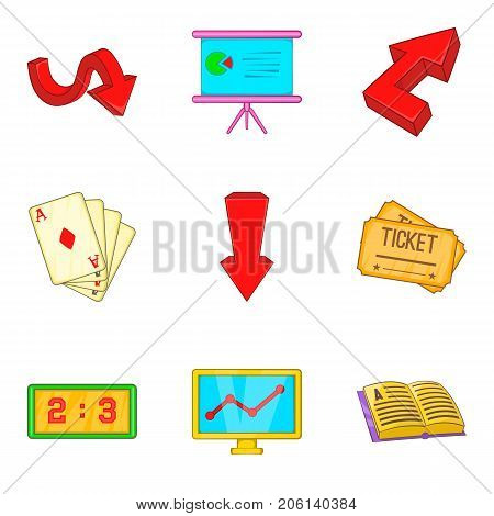 Sked icons set. Cartoon set of 9 sked vector icons for web isolated on white background