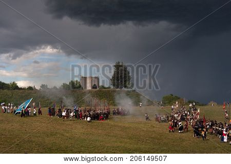 PALMANOVA ITALY - SEPTEMBER 03: Historical Groups dressed in ancient clothes during the historical Reenactment a.d. 1615 on September 03 2017