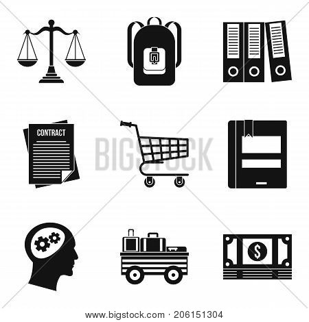 Satchel icons set. Simple set of 9 satchel vector icons for web isolated on white background