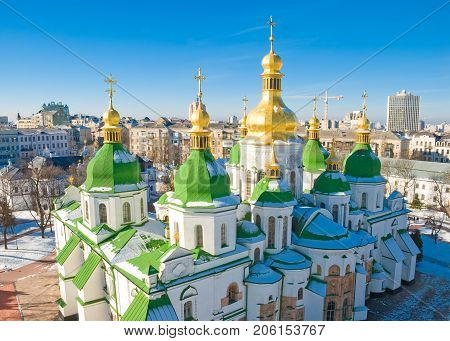 Saint Sophia Cathedral in Kiev at winter