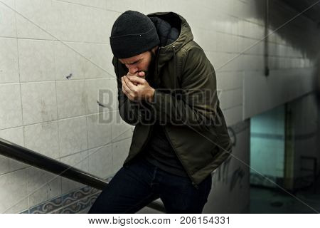 Homeless People Feeling Cold in Winter