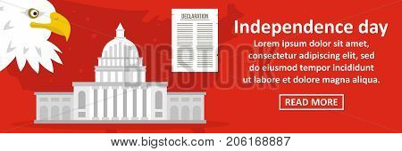 Usa independence day banner horizontal concept. Flat illustration of usa independence day banner horizontal vector concept for web design