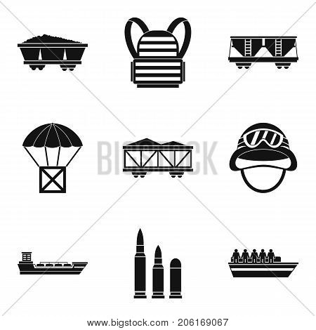 Combative icons set. Simple set of 9 combative vector icons for web isolated on white background