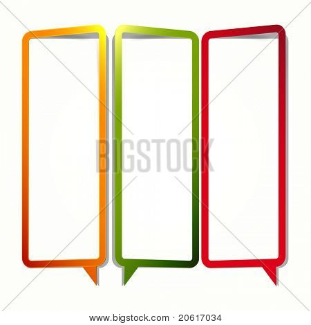 Long vertical oriented sticker in the form of an empty frame for your text.