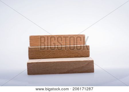 Wooden Domino Blocks On White Background