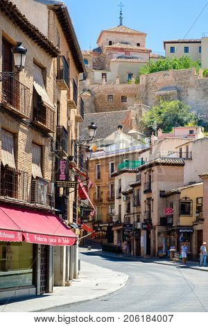 TOLEDO,SPAIN - AUGUST 8,2017 : The medieval city of Toledo in Spain