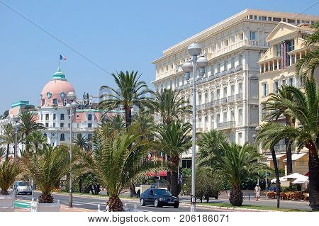 Hotel Negresco and Hotel West End on the Promenade des Anglais - Nice, France, 20 July 2007