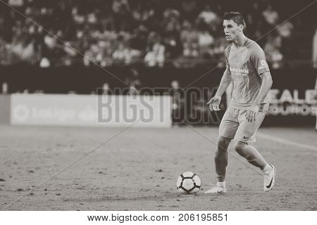 VALENCIA, SPAIN - SEPTEMBER 19: Ricca during Spanish La Liga match between Valencia CF and Malaga CF at Mestalla Stadium on September 19, 2017 in Valencia, Spain