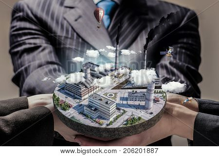 His new development project . Mixed media