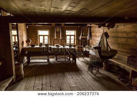 old times farmhouse interior of an old country house