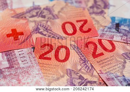 Collection of the new swiss banknotes (issued in 2017)